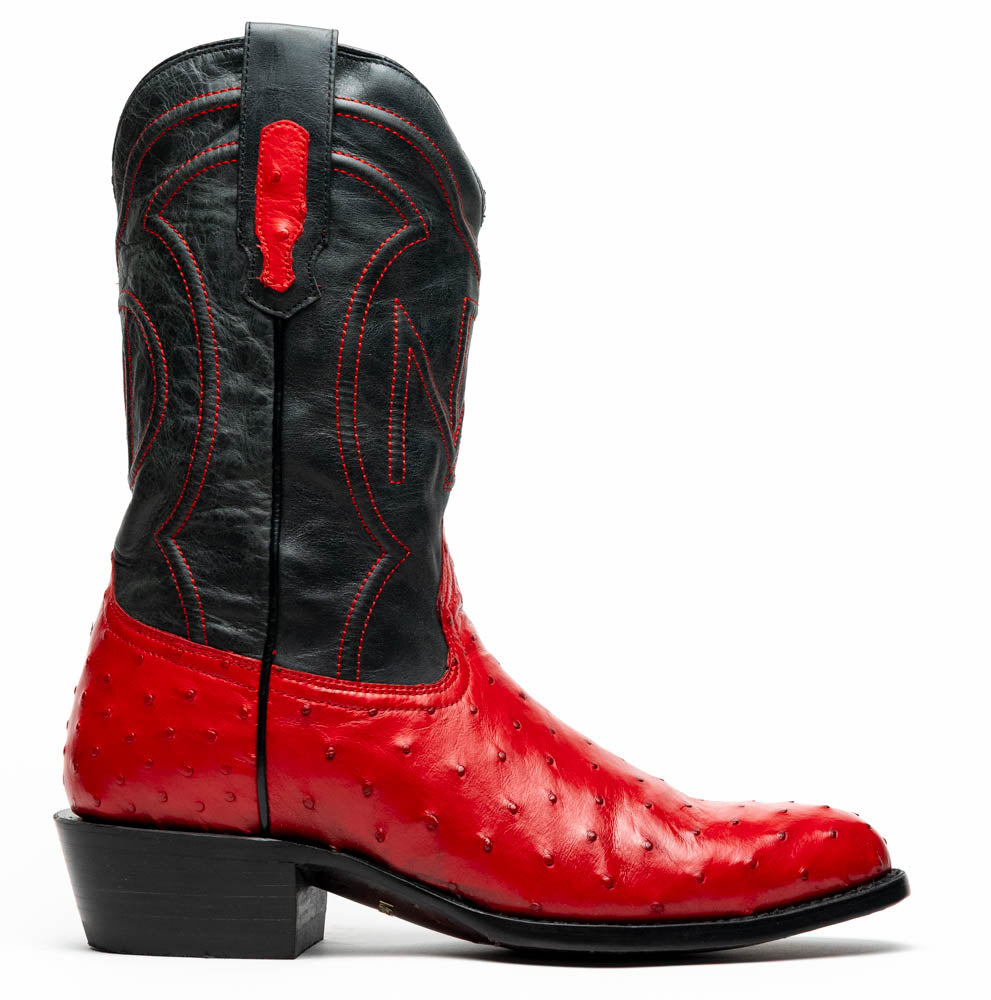 Marco Di Milano Savannah Red Ostrich Quill Round Toe Cowboy Boots - 7