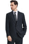 Men's Stacy Adams Peak Lapel Black Windowpane Plaid Suit with a Scoop Neck Vest