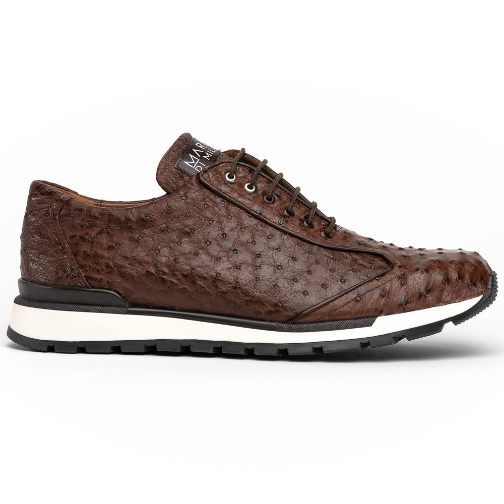 Marco Di Milano Scanno Antique Brown Ostrich Quill Sneakers - 6