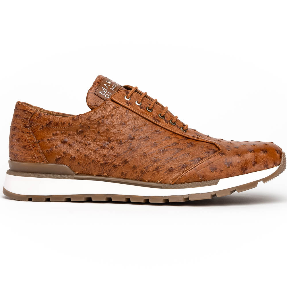 Marco Di Milano Scanno Cognac Ostrich Quill Sneakers - 6