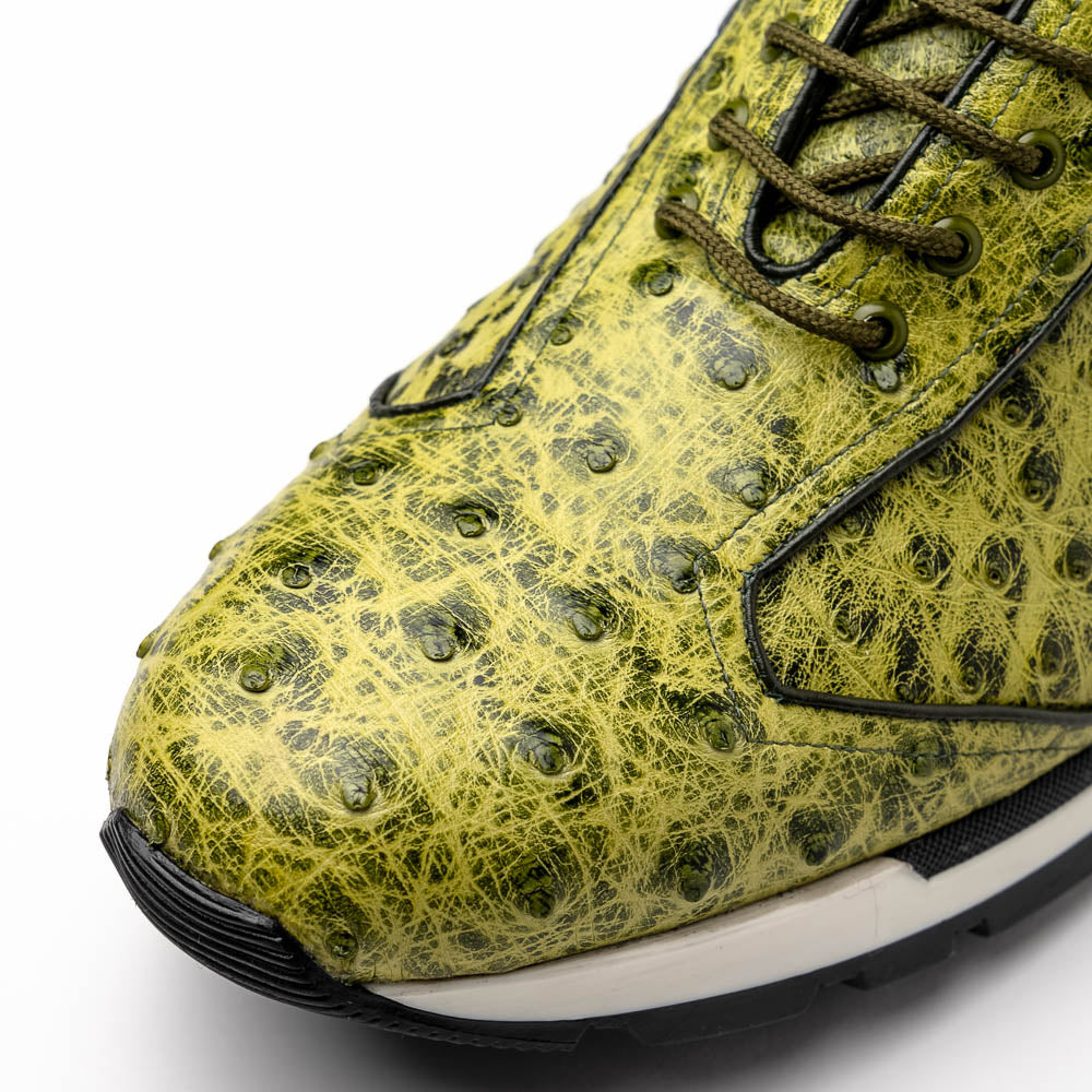 Marco Di Milano Scanno Green Ostrich Quill Sneakers - 8