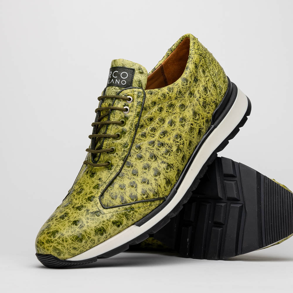 Marco Di Milano Scanno Green Ostrich Quill Sneakers - 8