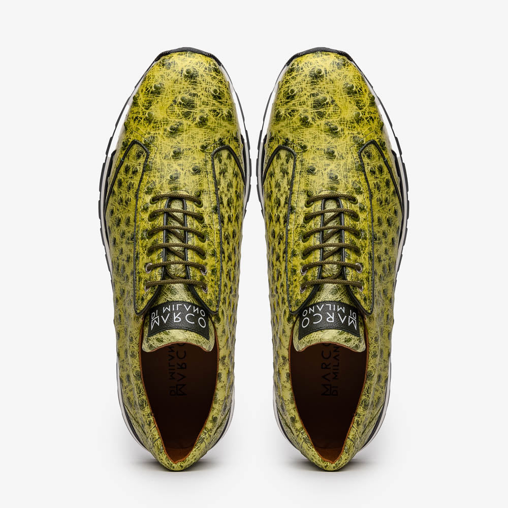 Marco Di Milano Scanno Green Ostrich Quill Sneakers - 8