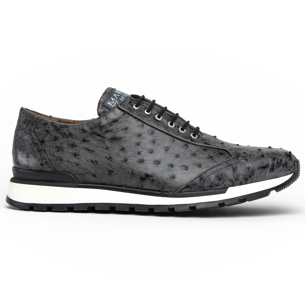 Marco Di Milano Scanno Antique Gray Ostrich Quill Sneakers - 8