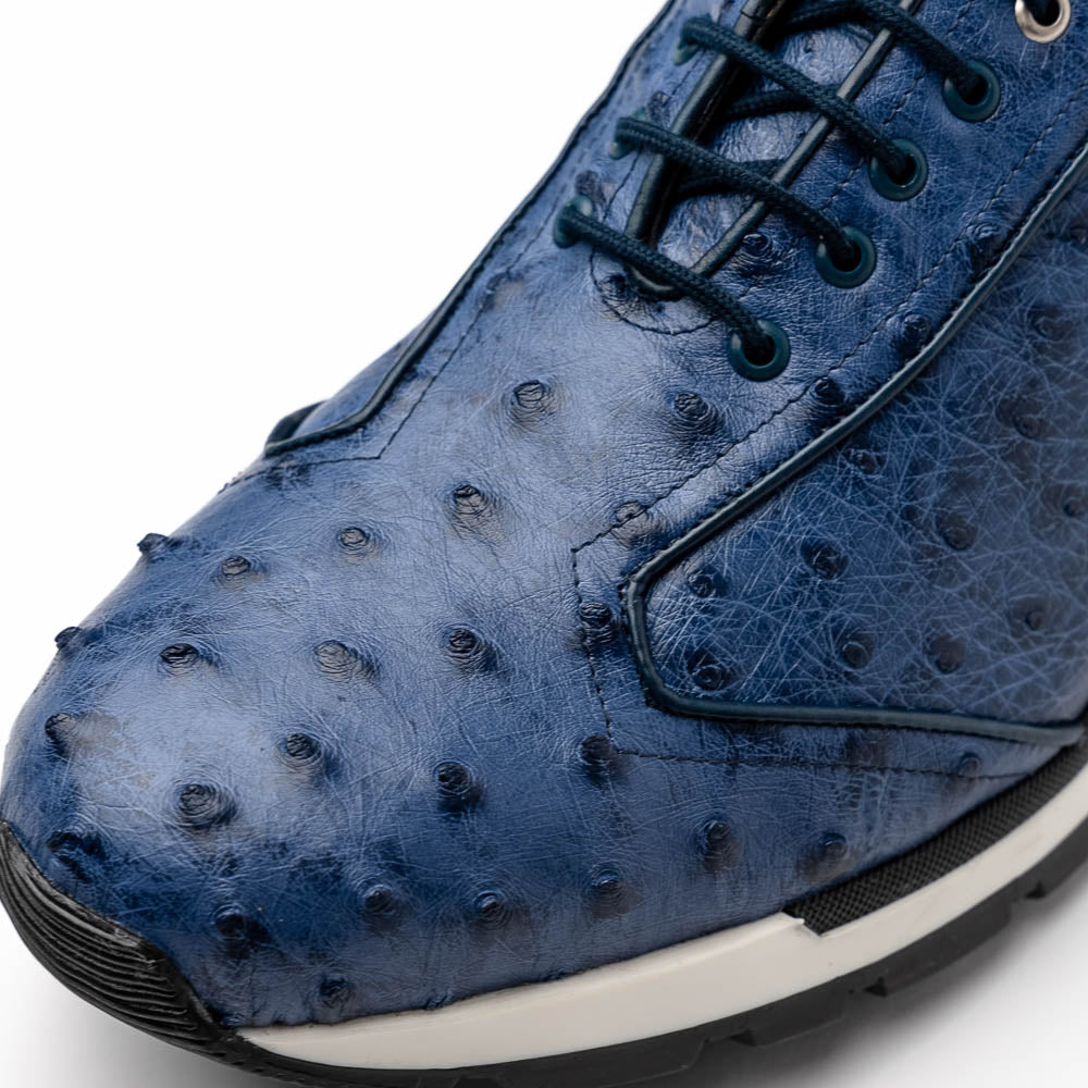 Marco Di Milano Scanno Antique Navy Ostrich Quill Sneakers - 8