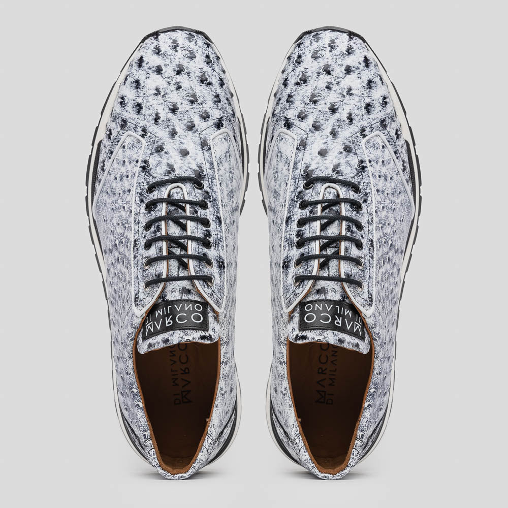 Marco Di Milano Scanno Antique Newspaper Ostrich Quill Sneakers - 8