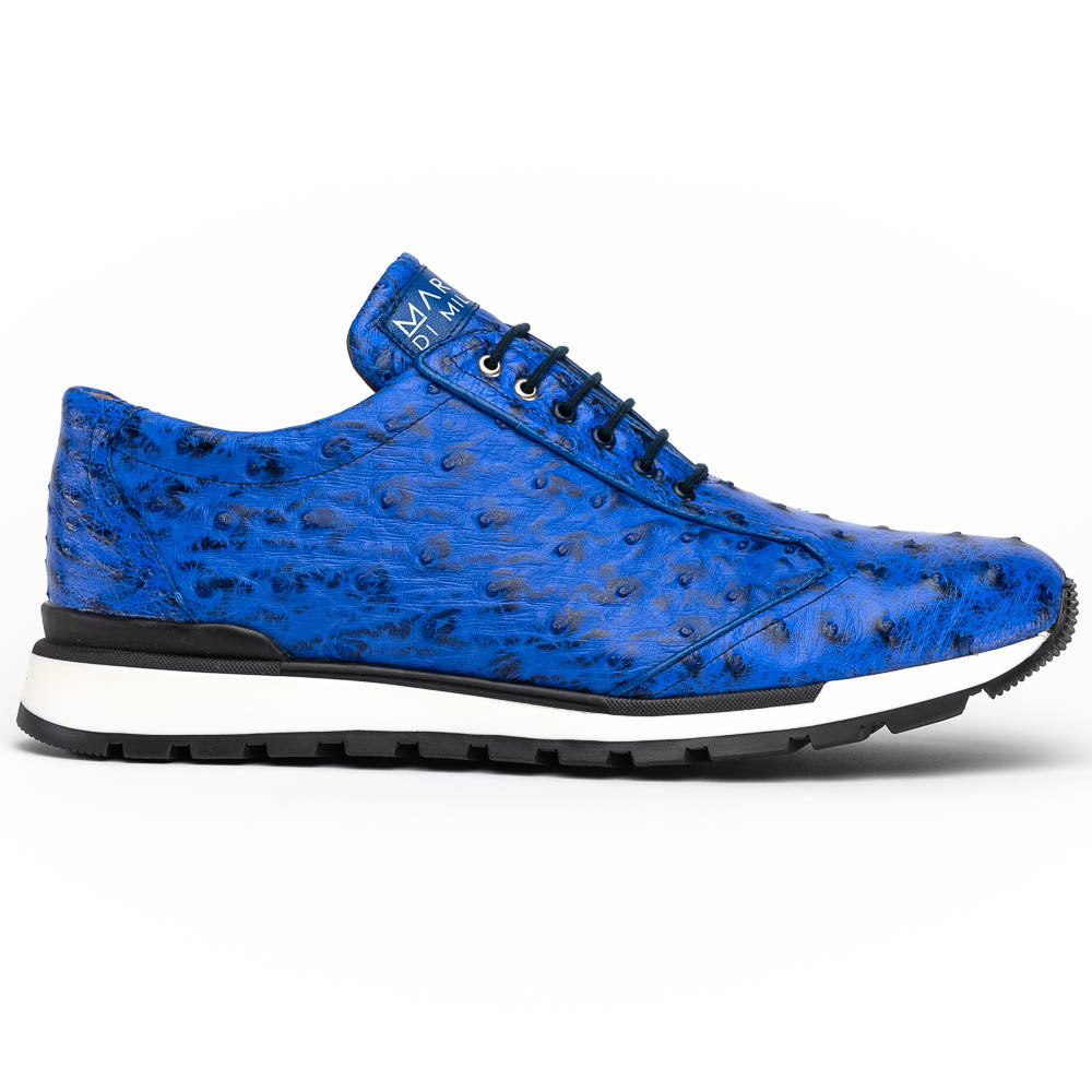 Marco Di Milano Scanno Electric Blue Ostrich Quill Sneakers - 8