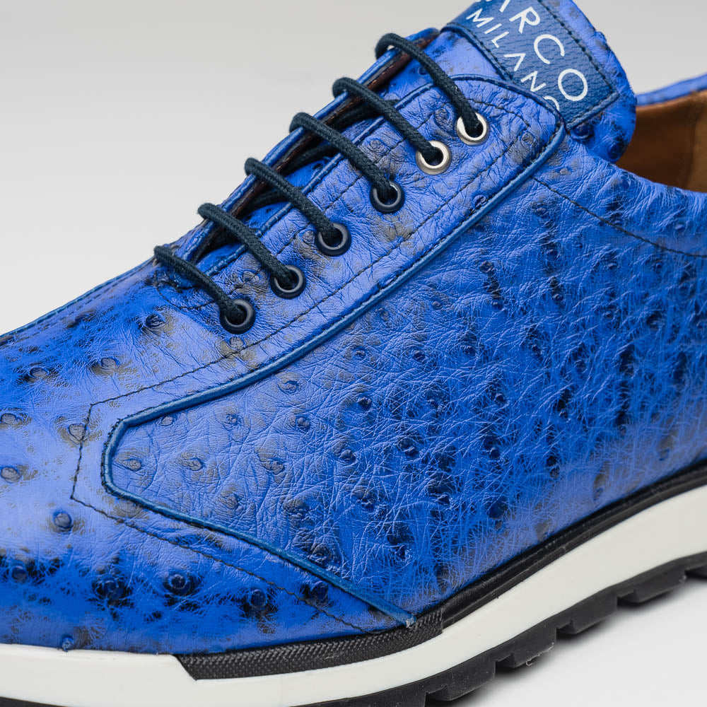 Marco Di Milano Scanno Electric Blue Ostrich Quill Sneakers - 6