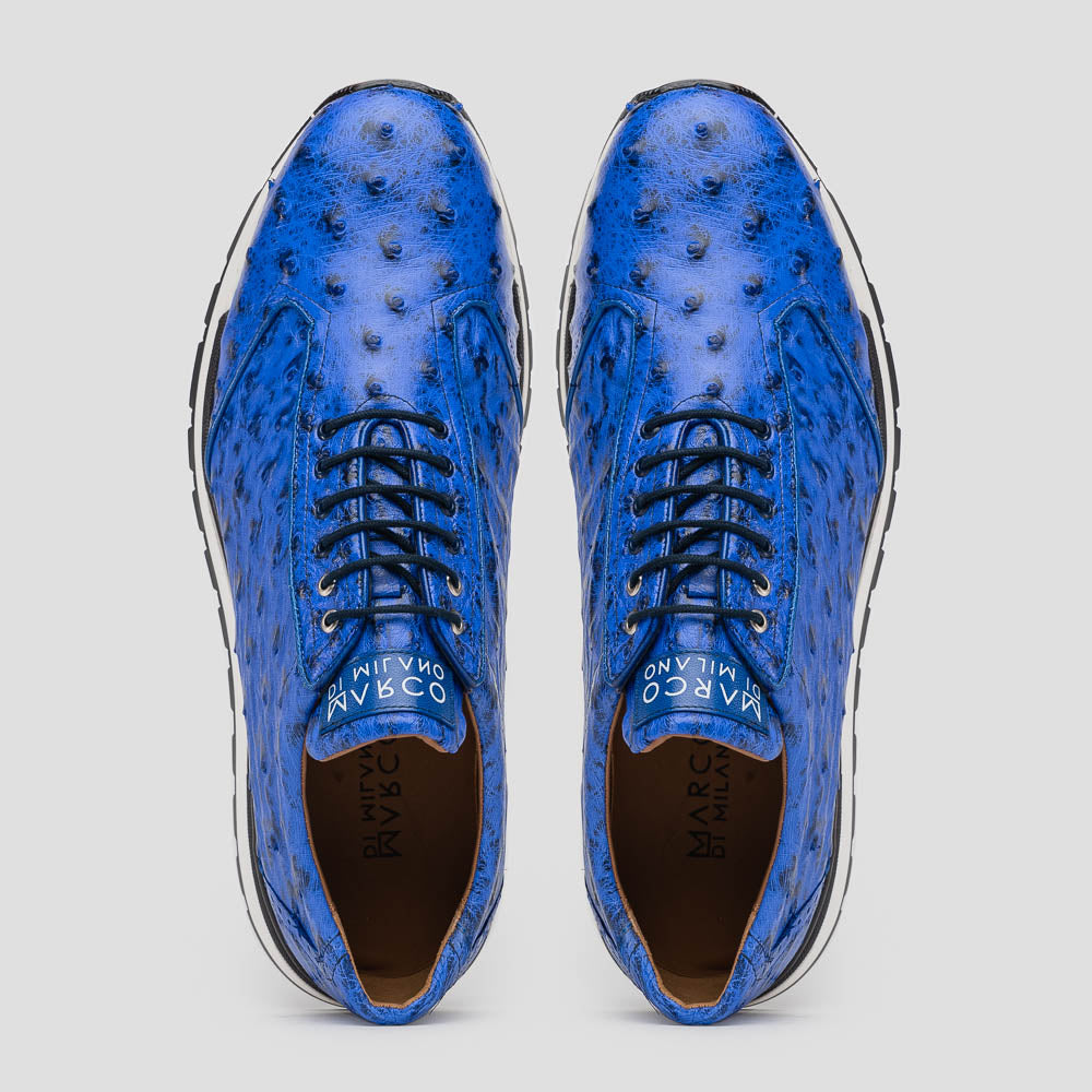 Marco Di Milano Scanno Electric Blue Ostrich Quill Sneakers - 6