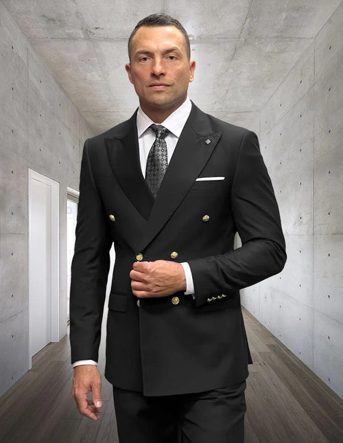 Statement Suit - Statement Italy Suit - Wool Suit - Statement Men's Outlet 100% Wool 2 Piece Suit - Wide Peak Lapel - New Arrival