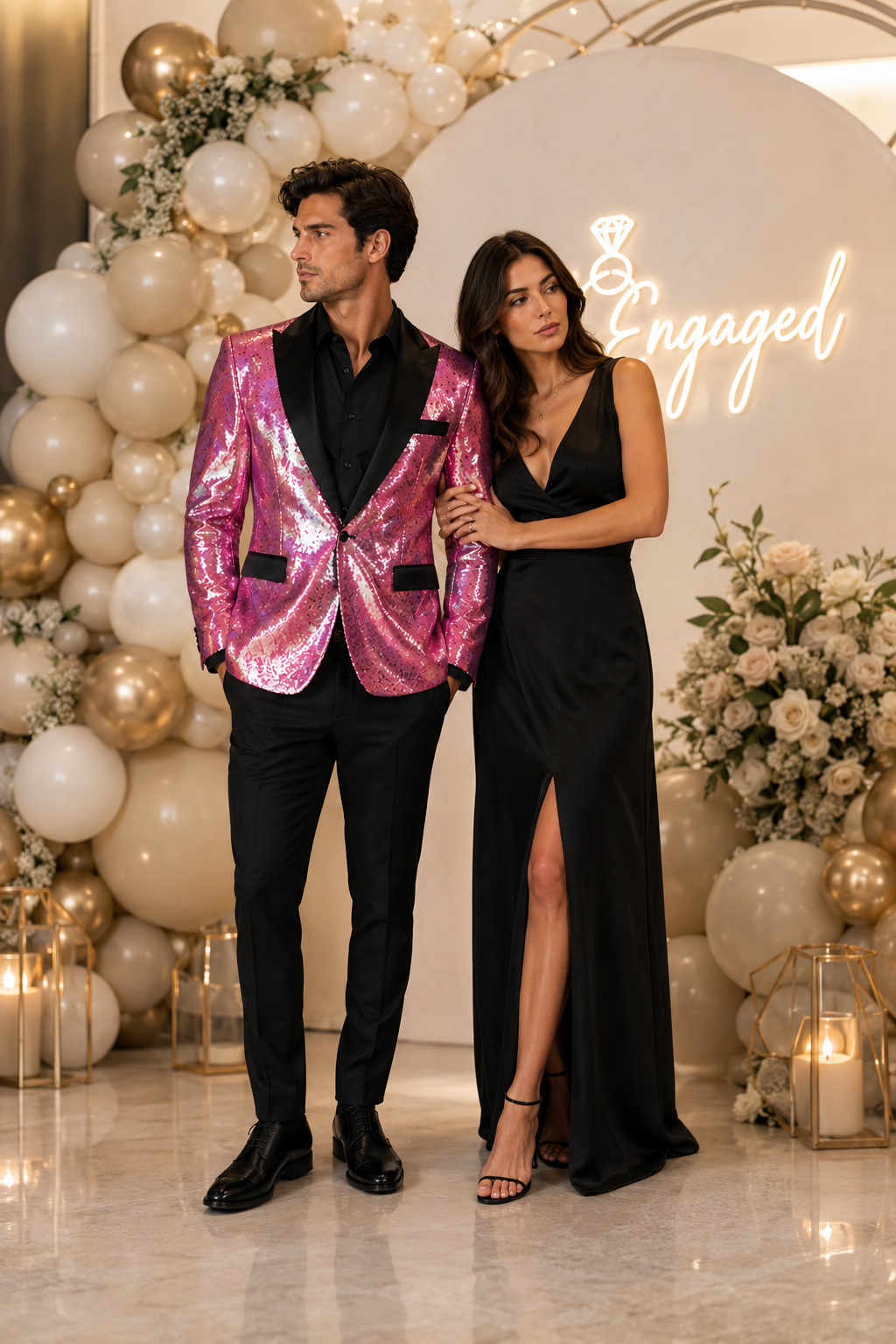 Sequin Tuxedo - Mens Blazer - Pink Dinner Jacket - Shiny Tuxedo Jacket