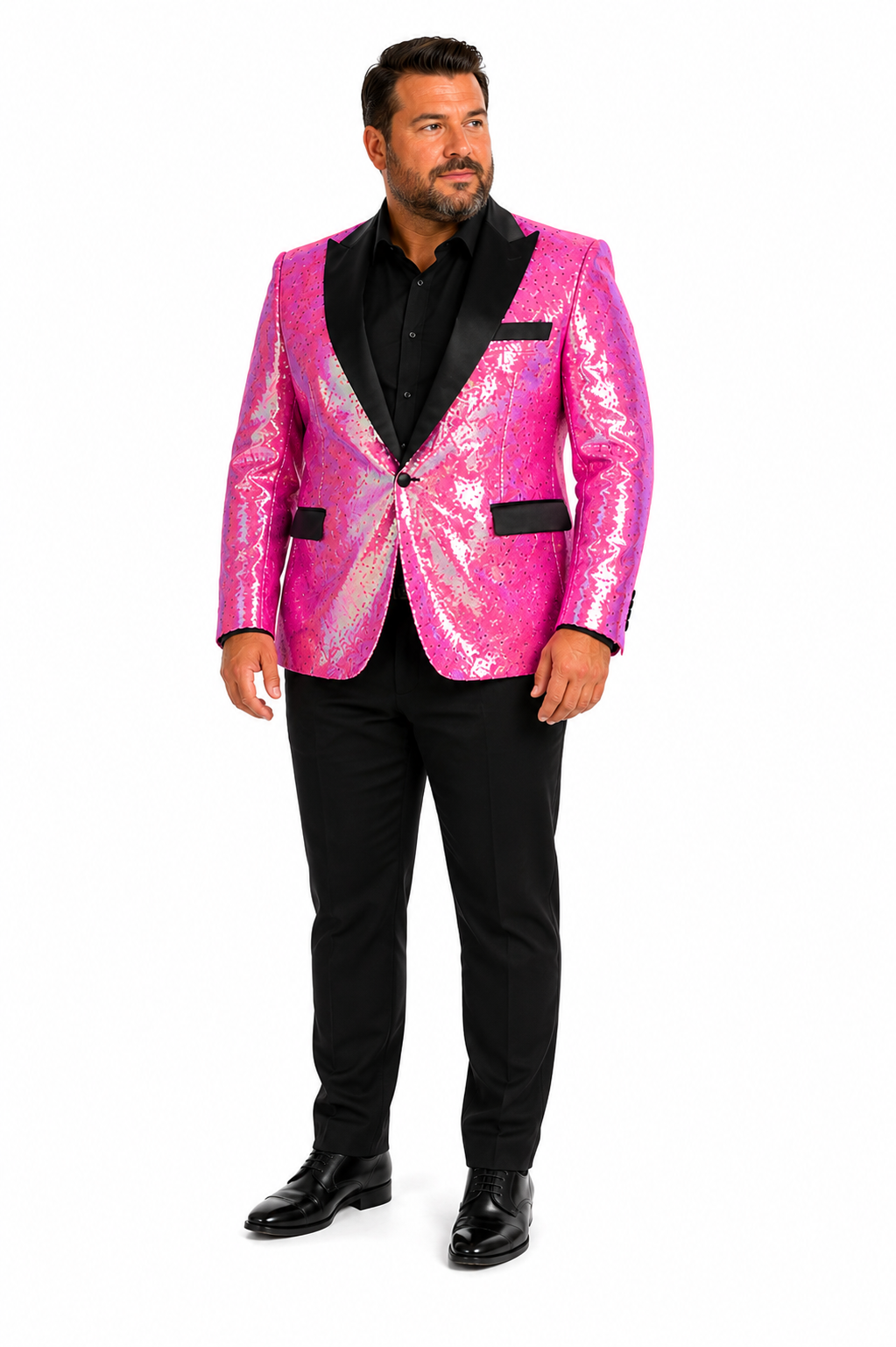 Sequin Tuxedo - Mens Blazer - Pink Dinner Jacket - Shiny Tuxedo Jacket