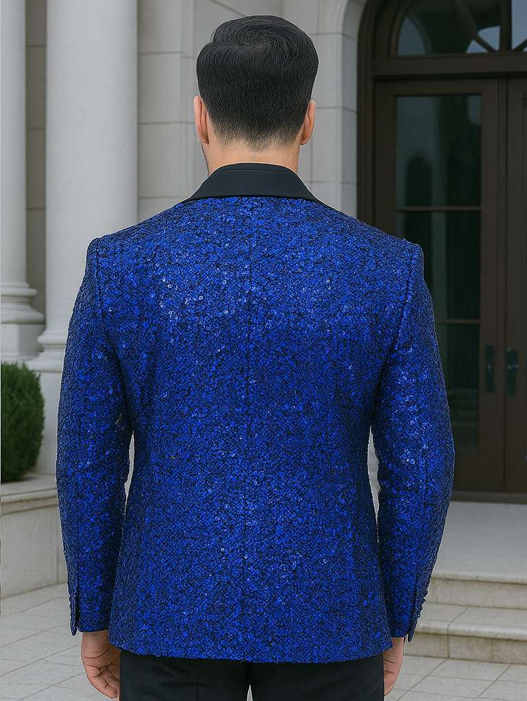 Sequin Tuxedo - Mens Blazer - Royal Dinner Jacket - Shiny Tuxedo Jacket - 52 Long