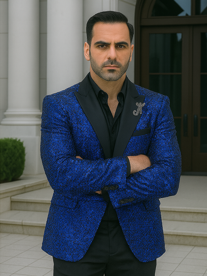 Sequin Tuxedo - Mens Blazer - Royal Dinner Jacket - Shiny Tuxedo Jacket