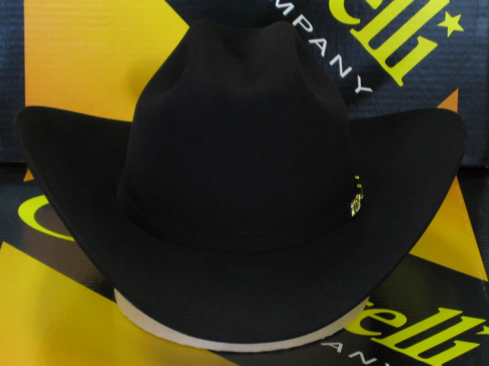 Serratelli 10X Cali Style Black 3 1/2" Brim Western Cowboy Hat All Sizes
