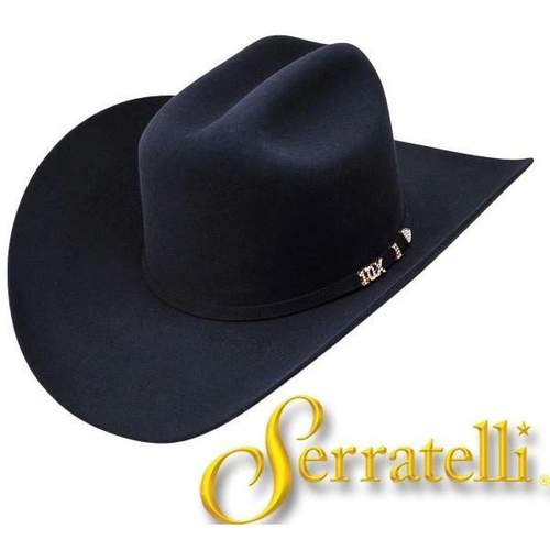 Serratelli 10X Cali Style Black 3 1/2" Brim Western Cowboy Hat All Sizes