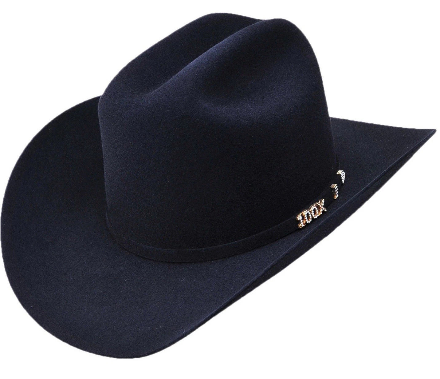 Serratelli 100X El Comandant Black 3 1/2" Brim Western Cowboy Hat All Sizes - 6 5/8