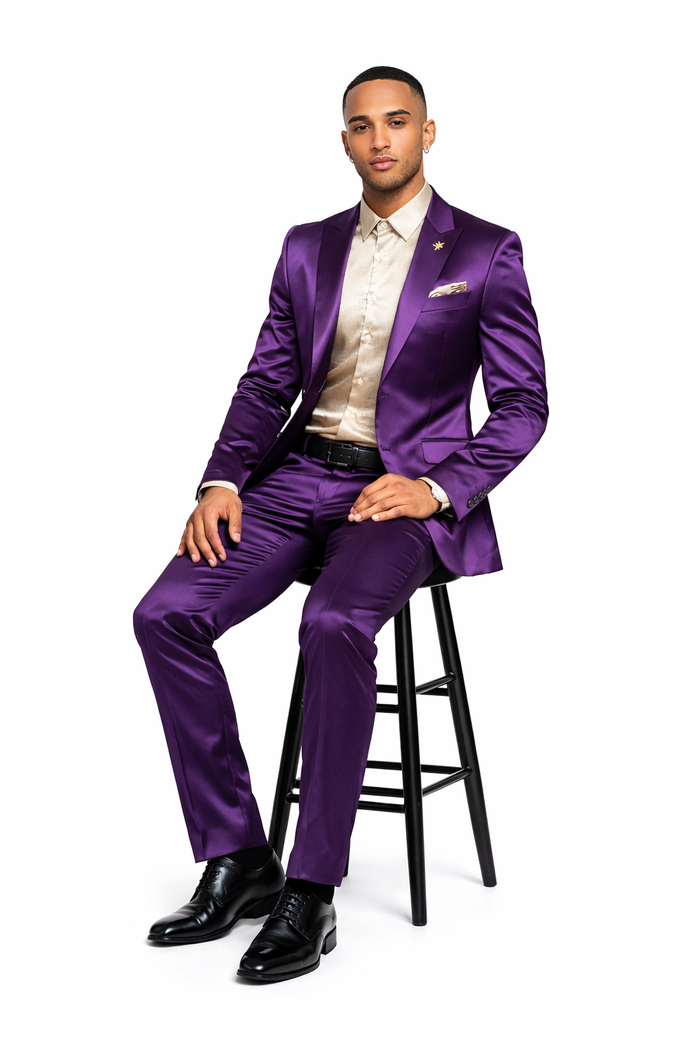 Slim- Fit - Shiny Purple Suit