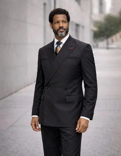 Statement Men's 2 Piece Modern Fit Double Breasted Suit - Sleek Finish