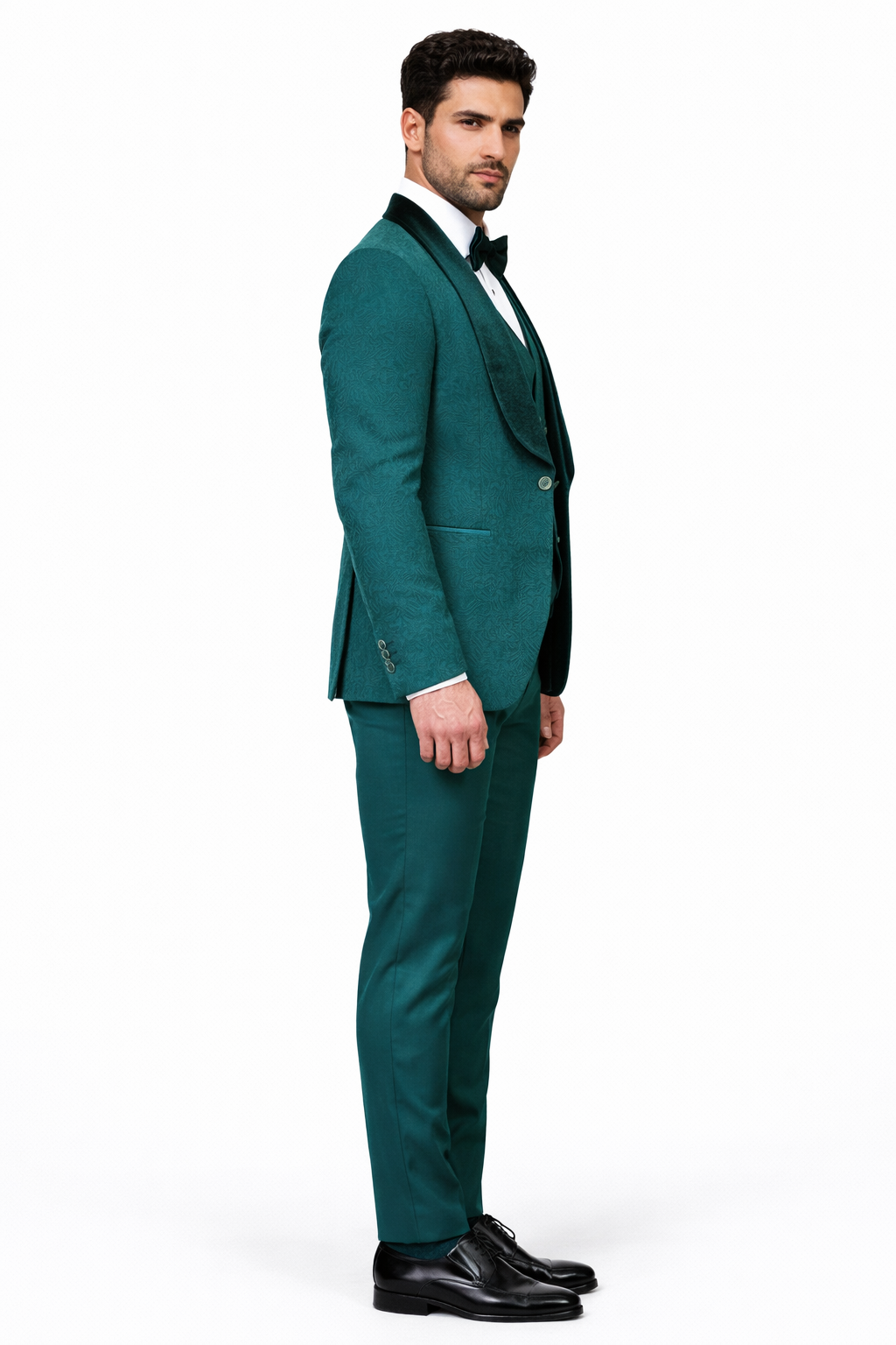 Single Breasted Suit - Hunter Wedding Tuxedo - 38 Short Jacket+32 Waist Adjustable 28to34)(Height: 5’4”to5’7”)(Neck 15-16.5)S-M)