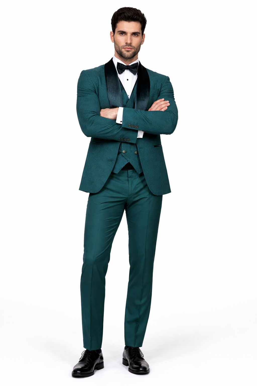 Single Breasted Suit - Hunter Wedding Tuxedo - 38 Short Jacket+32 Waist Adjustable 28to34)(Height: 5’4”to5’7”)(Neck 15-16.5)S-M)
