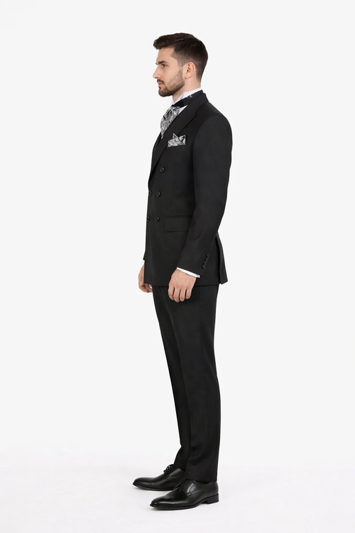 Apollo King Men's 2pc Double Breasted Suit Wide Peak Lapel with Slim Fit Cut
