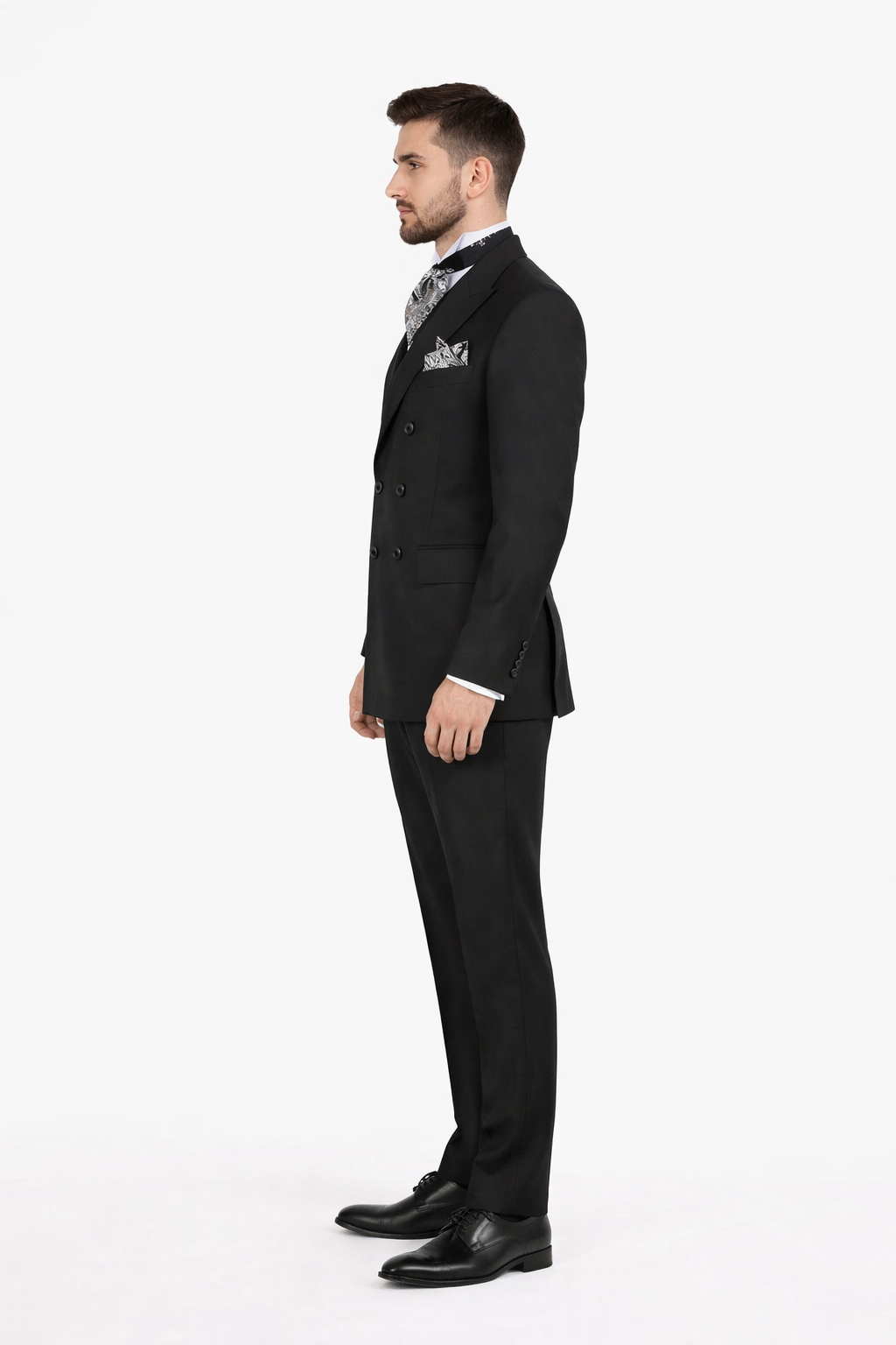 Apollo King Men's 2pc Double Breasted Suit Wide Peak Lapel with Slim Fit Cut