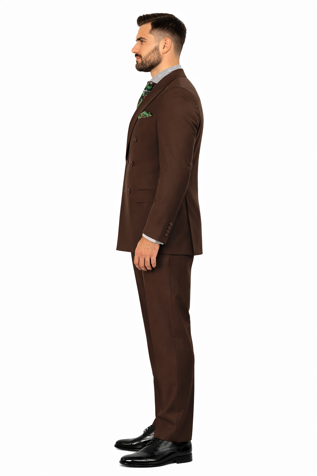 Apollo King Men's 2pc Double Breasted Suit Wide Peak Lapel with Slim Fit Cut