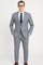 Gray Groomsmen Suits Mens Slim Fit Window Pane Suit Grey