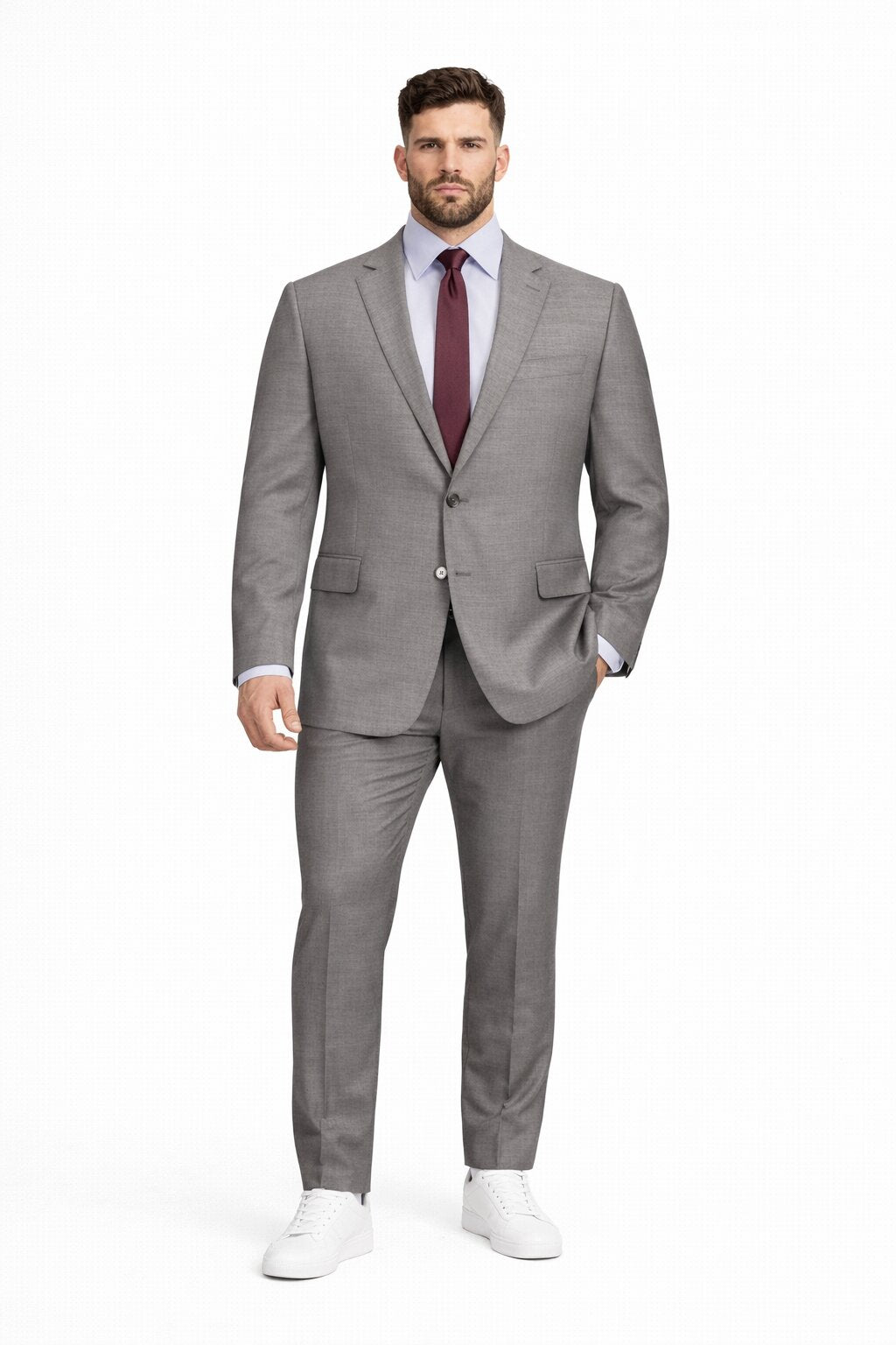 Slim Fit Tiglio Wool Suit – Modern Tailored Two-Piece Formal Suit - 34 Short or Extra Small
