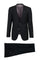Tiglio Italian Suit - Real Wool Fabric Super 150's Porto Black, Slim Fit Suit in Color Black