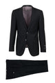 Tiglio Italian Suit - Real Wool Fabric Super 150's Porto Black, Slim Fit Suit in Color Black