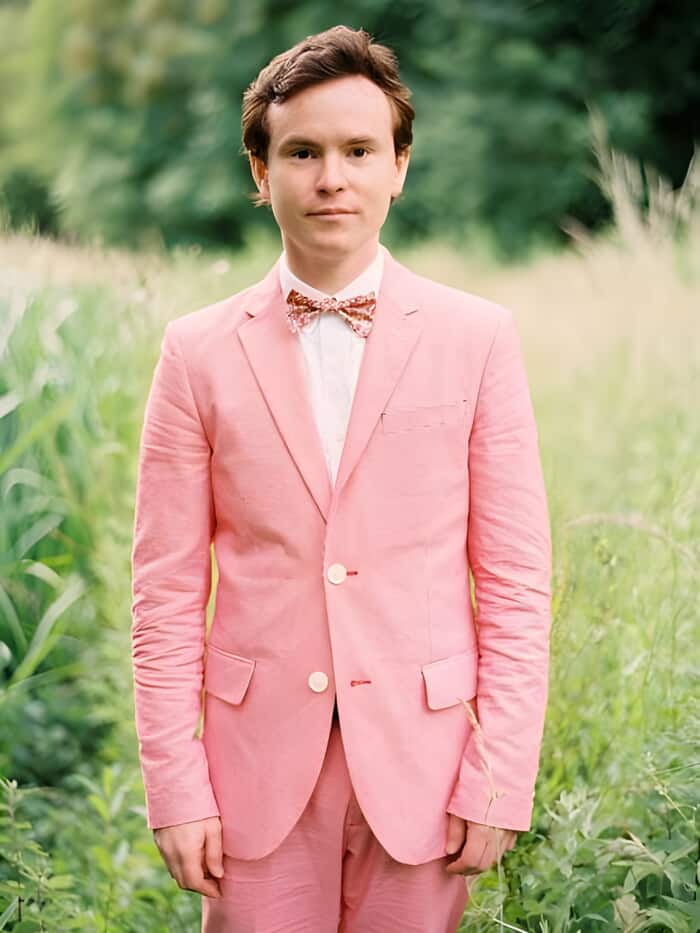 Mens Big and Tall Linen Suits - Hot Pink Summer Fabric Suit