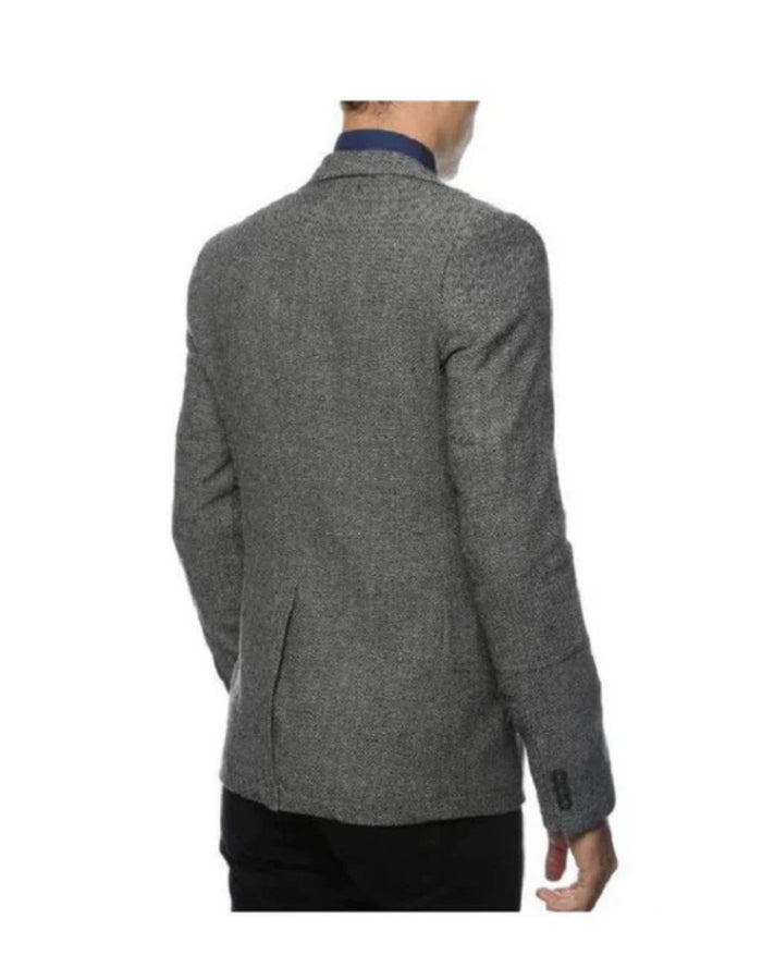 Gray Herringbone Sport Coat - Slim Fit Men's Blazer