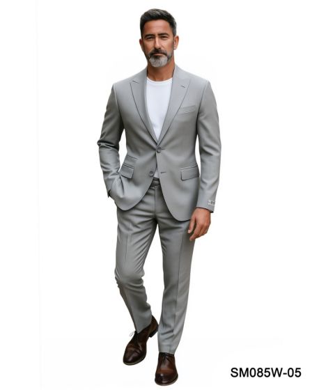 Modern Fit Stacy Adams Men's 2 Piece Modern Fit Suit - Solid Colors