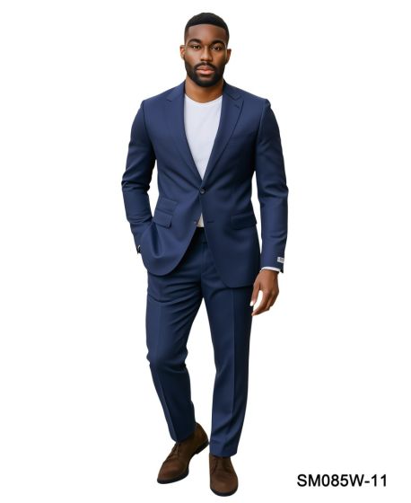 Stacy Adams Men's 2 Piece Modern Fit Suit - Solid Colors - 38R