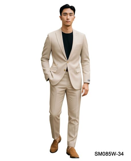 Stacy Adams Men's 2 Piece Modern Fit Suit - Solid Colors - 38R