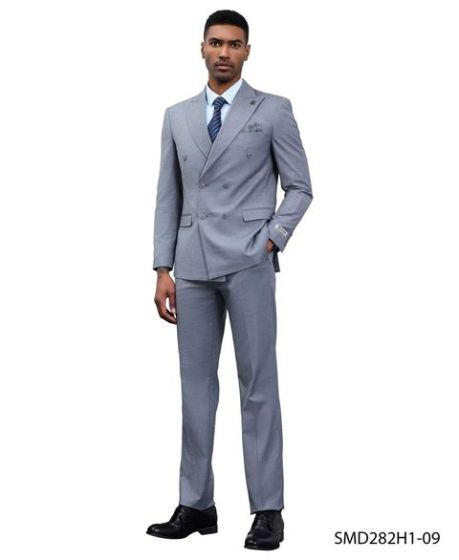Stacy Adams Men's 2 Piece Executive Suit - Double Breasted - 34R