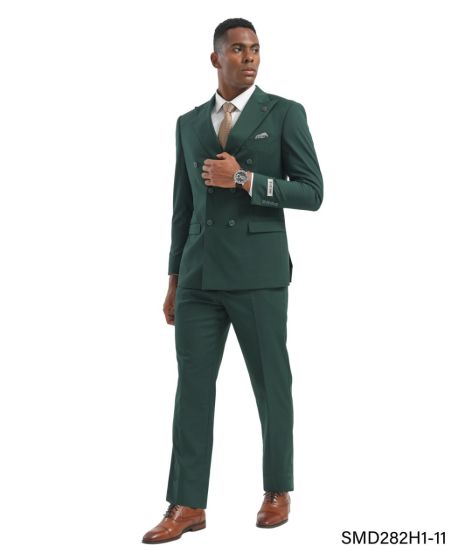 Stacy Adams Men's 2 Piece Executive Suit - Double Breasted - 34R