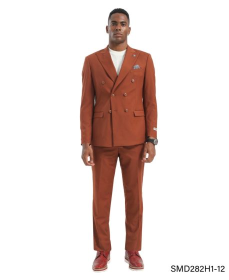 Stacy Adams Men's 2 Piece Executive Suit - Double Breasted - 34R