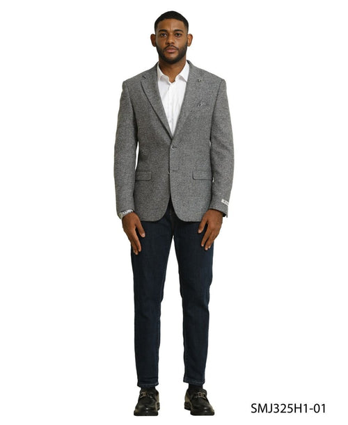 Stacy Adams Men's Hybrid Fit Sport Coat - Tweed - Plaid Blazers