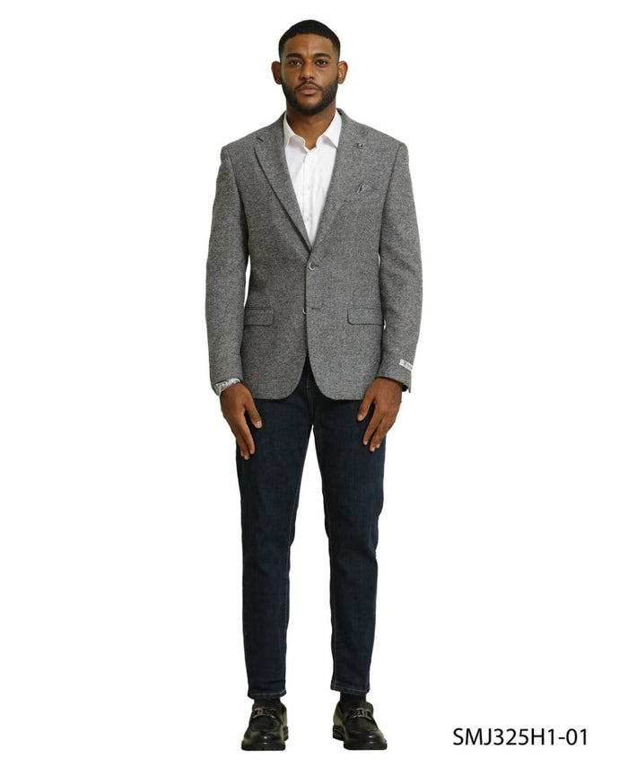 Stacy Adams Men's Hybrid Fit Sport Coat - Tweed - Plaid Blazers