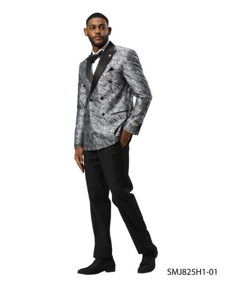Stacy Adams Men’s High Fashion Pattern Sport Coat, Hybrid Fit Formal Blazer in Bronze, Silver, Red and Purple