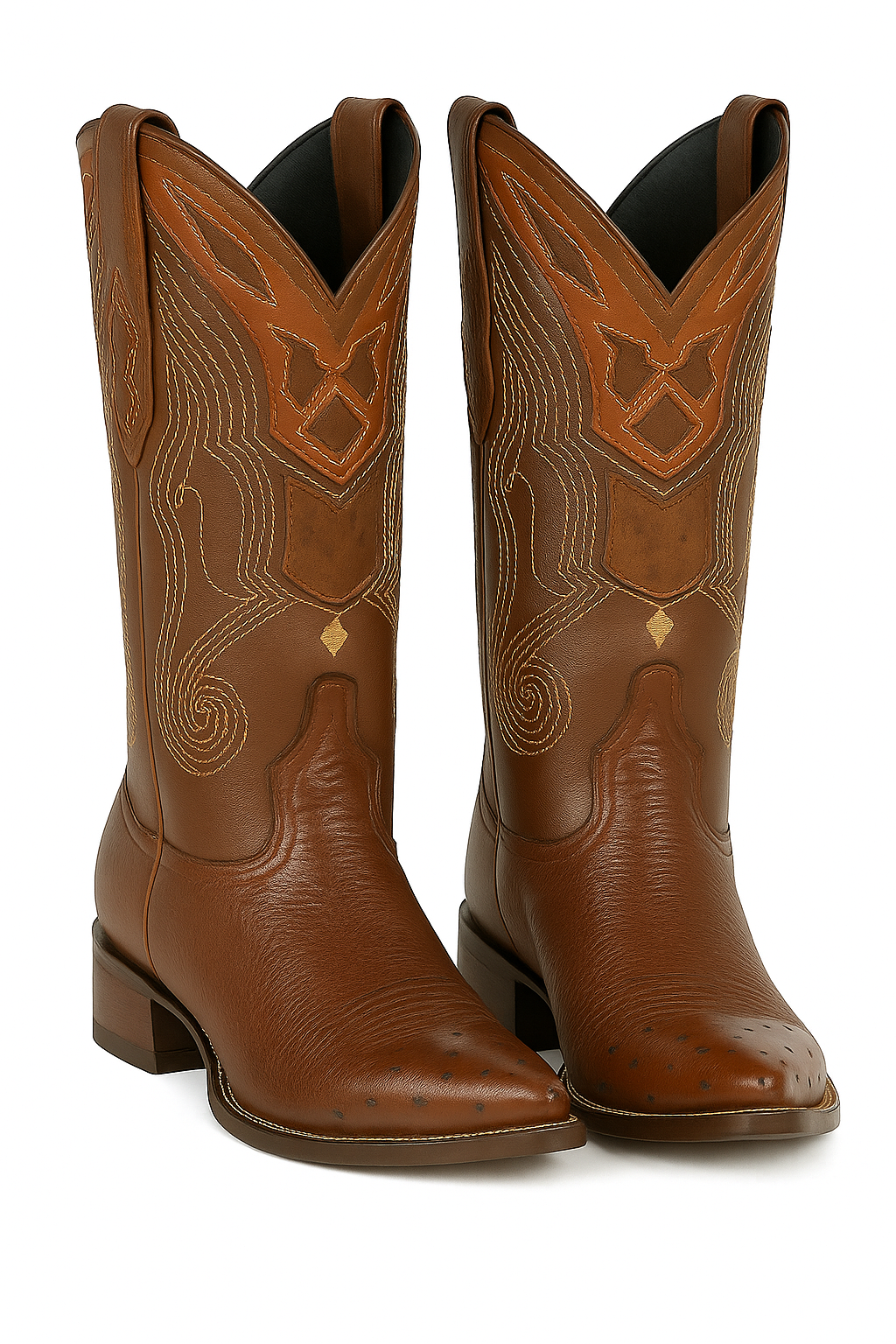 Men's Wild West Smooth Ostrich Skin 3X Toe Boots 29504-B - 6