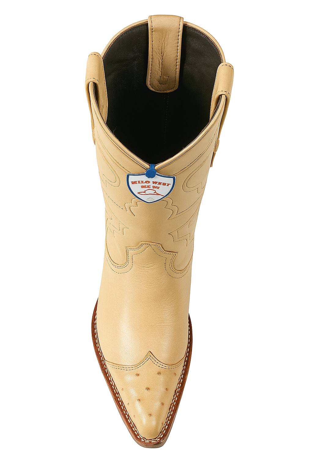 Men's Wild West Smooth Ostrich Skin 3X Toe Boots 29504-B - 6