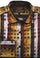 "Men's Regular Fit Sports Shirt - Fancy Tonal Square Pattern, Brown"