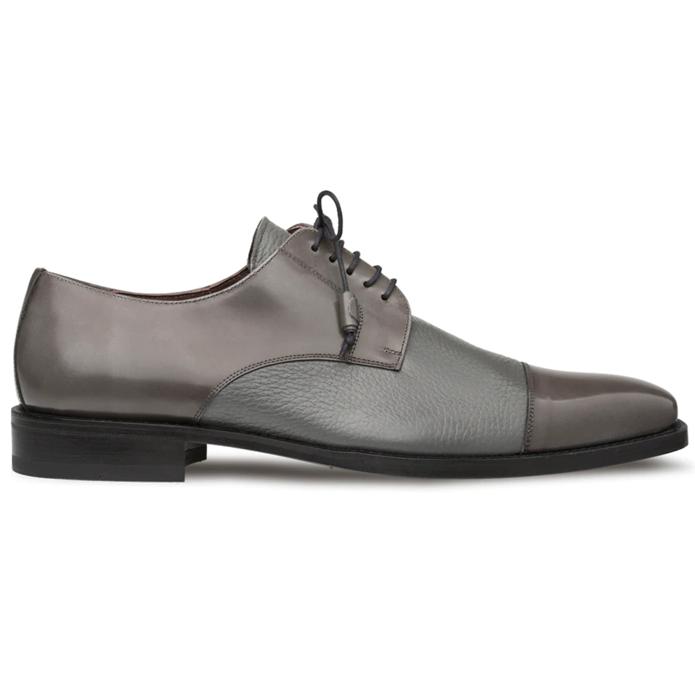 Mezlan Soka Calfskin & Deerskin Cap Toe Shoes Gray (15089) - Medium