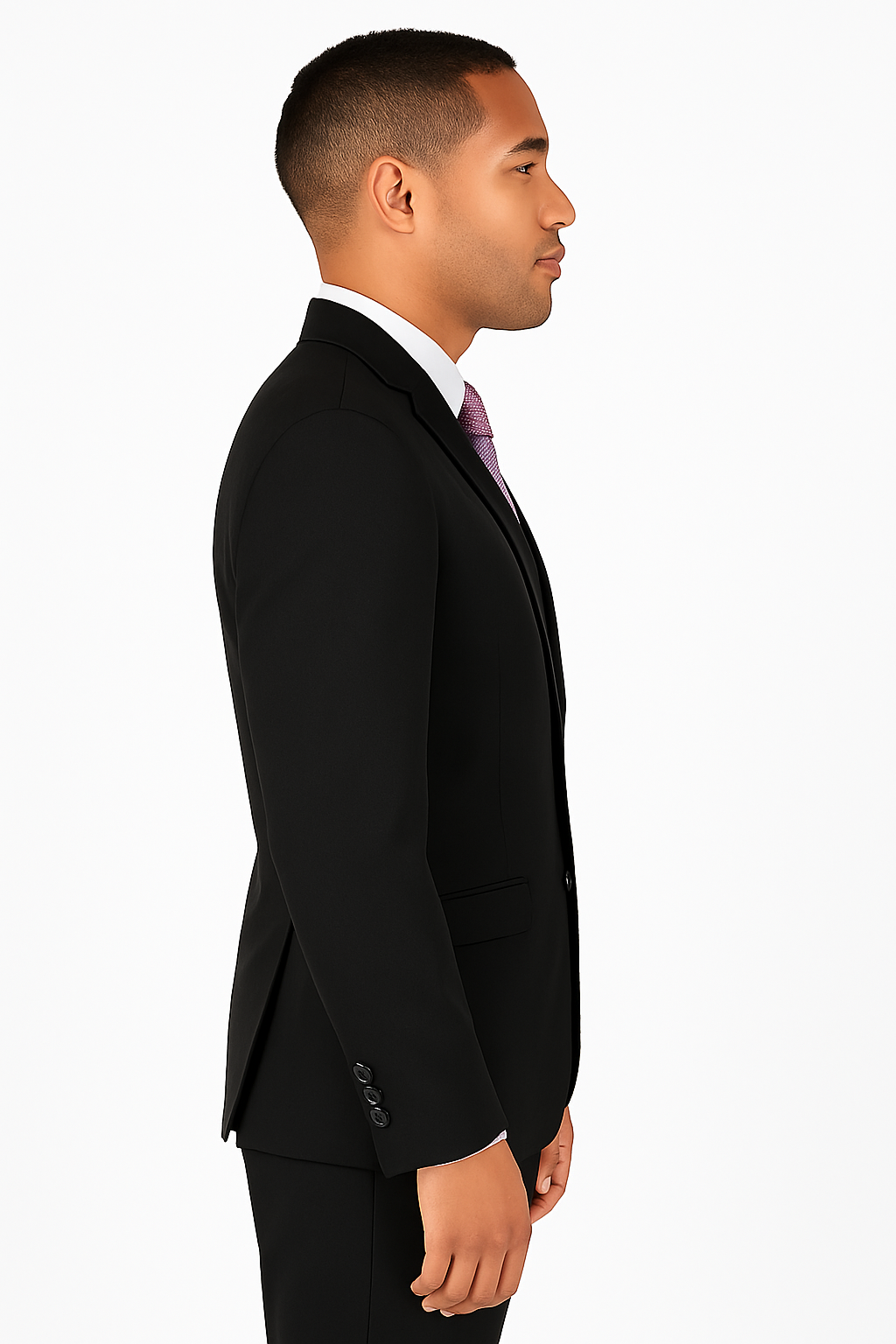 Ultra Slim Fit 2 Piece Suit Stretch Fabric in Solid Black - Black