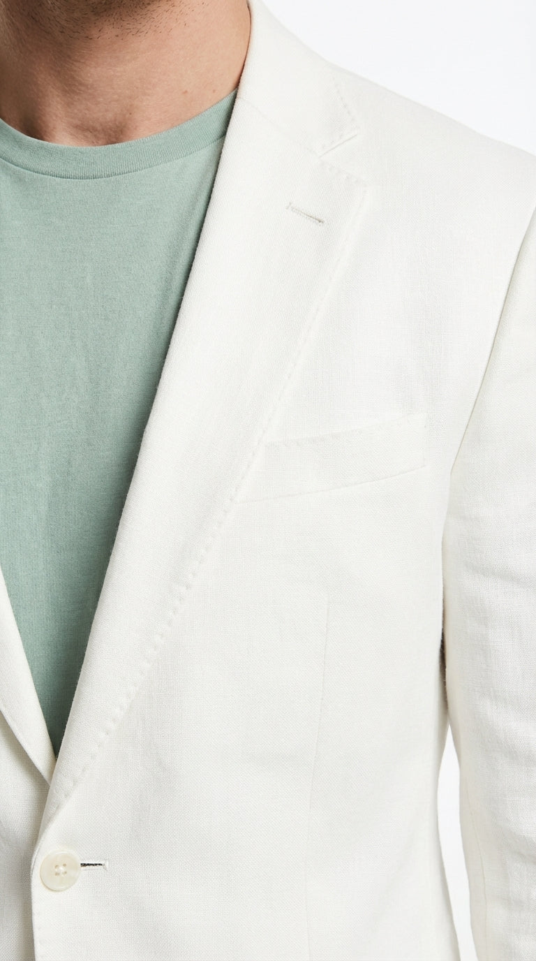 Miami Vice  Sonny Crockett Mens White Blazer – Classic Fit Formal Casual Dress Jacket for Business and Wedding Iconic Characters  Pop Culture - 34 Short