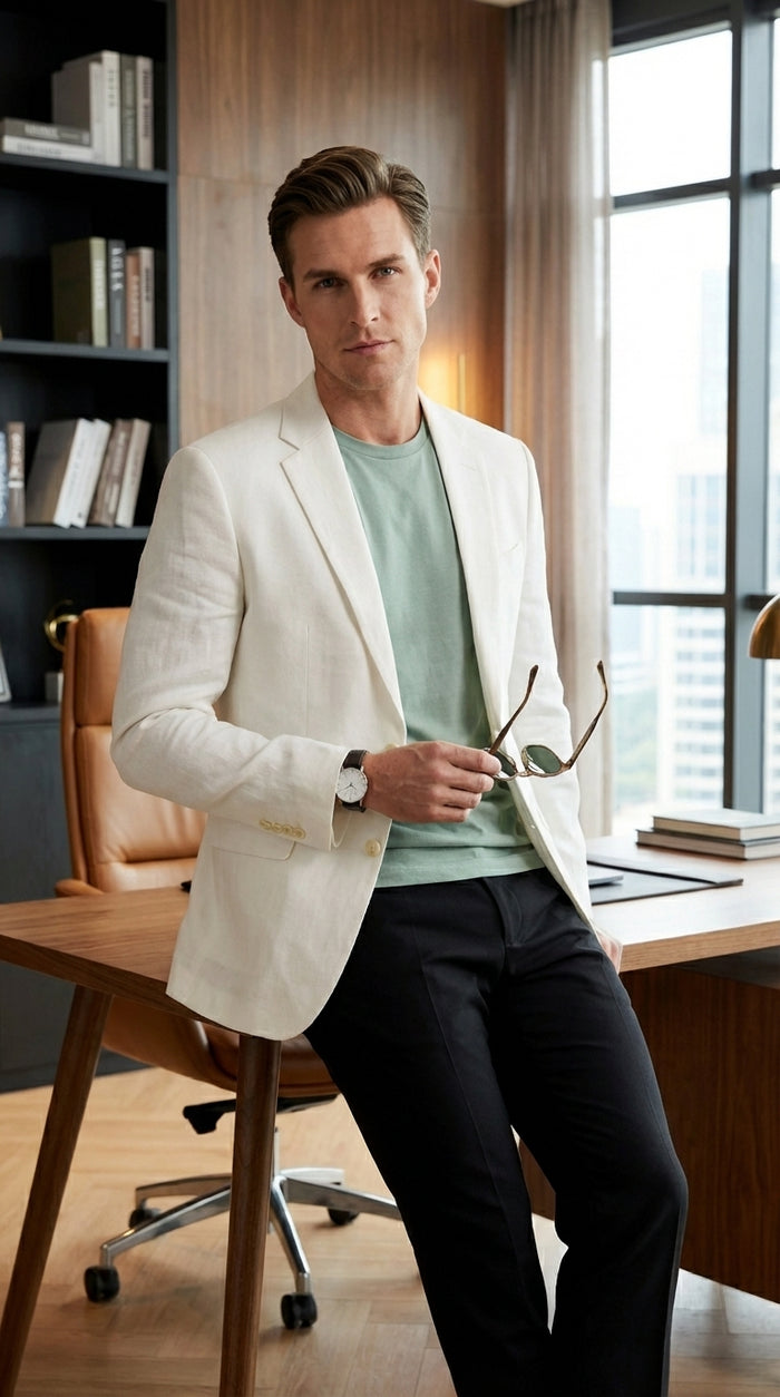 Miami Vice  Sonny Crockett Mens White Blazer – Classic Fit Formal Casual Dress Jacket for Business and Wedding Iconic Characters  Pop Culture